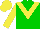 Silk - green, yellow chevron, yellow sleeves, and cap
