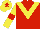 Silk - Red body, yellow chevron, yellow arms, red armlets, yellow cap, red star