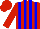 Silk - Red and blue stripes, red cap