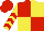 Silk - red and yellow quartered, red chevrons on yellow sleeves, red cap