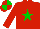 Silk - red, green star, quartered cap