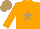 Silk - orange, light brown star, light brown cap