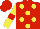 Silk - red, yellow spots, yellow sleeves, red armlets, red cap