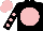 Silk - Black, pink disc, black sleeves, pink spots and cap