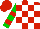 Silk - Red and white blocks, green and red hoops on sleeves