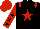 Silk - Black with red star,red epaulets, red sleeves with black stars, red cap