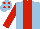 Silk - Light blue, red stripe, red sleeves, light blue cap, red spots