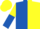 Silk - Royal Blue and Yellow (halved), sleeves reversed, Yellow cap