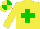 Silk - Yellow body, green saint's cross andre, yellow arms, yellow cap, green quartered