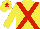 Silk - Yellow, red cross sashes, yellow arms, red star on cap