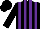 Silk - Black, purple stripes