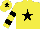 Silk - Yellow, black star, hooped sleeves and star on cap