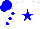 Silk - white, blue star, blue spots on sleeves, blue cap