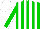 Silk - Green & white stripes, white seams on green sleeves, white cap