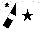 Silk - White, black star, black sleeves, white armlets, white cap, black star