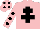Silk - Pink, black cross of lorraine, black spots on sleeves and cap