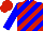 Silk - Blue, red diagonal stripes, blue sleeves, red cap