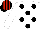 Silk - White, black spots, black & red striped cap