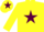 Silk - Yellow, Maroon star and star on cap
