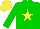 Silk - Green, yellow star, yellow cap