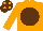 Silk - Orange, Brown disc, Brown cap, Orange spots