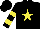 Silk - Black, yellow star, hooped sleeves