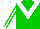 Silk - green, white chevron, striped sleeves, white cap