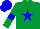 Silk - Emerald green, blue star, armlets and cap