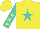 Silk - Yellow, turquoise star, yellow stars on turquoise sleeves