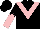 Silk - Black, pink chevron, pink stars on sleeves, black and pink halved cap