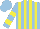 Silk - light blue and yellow striped, hooped sleeves, light blue cap