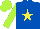 Silk - Royal blue, yellow star, lime green sleeves and cap