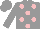 Silk - Grey, pink spots, Grey sleeves and cap