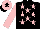 Silk - Black, pink stars and sleeves, pink cap, black star and peak