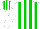 Silk - White, green stripes, white sleeves, green striped cap