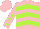 Silk - Pink, lime chevrons, lime stars on sleeves, pink cap
