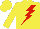 Silk - Yellow, red lightning bolt