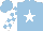 Silk - Light blue, white star, white blocks on sleeves