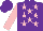 Silk - Purple, pink stars, pink sleeves, purple cap