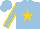 Silk - Light blue, gold star, gold seams on sleeves