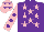 Silk - Purple, pink stars, pink sleeves, purple spots, pink cap, purple stars