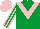 Silk - Emerald green, pink chevron, striped sleeves, pink cap