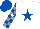 Silk - White, royal blue star, checked sleeves, white star on royal blue cap