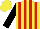 Silk - YELLOW and RED vertical stripes, black sleeves