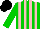 Silk - Green and Pink stripes, Black velvet cap