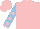 Silk - Pink, pink dots and cuffs on light blue sleeves