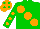 Silk - Big-green body, orange large spots, big-green arms, orange spots, orange cap, big-green spots
