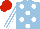 Silk - Light blue, white spots, striped sleeves, red cap