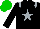 Silk - Black, silver star and epaulets, green cap