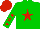 Silk - Green, red star, white, red stars sleeves, red cap